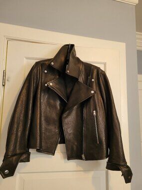 Banana Republic Black Leather Moto Jacket Large